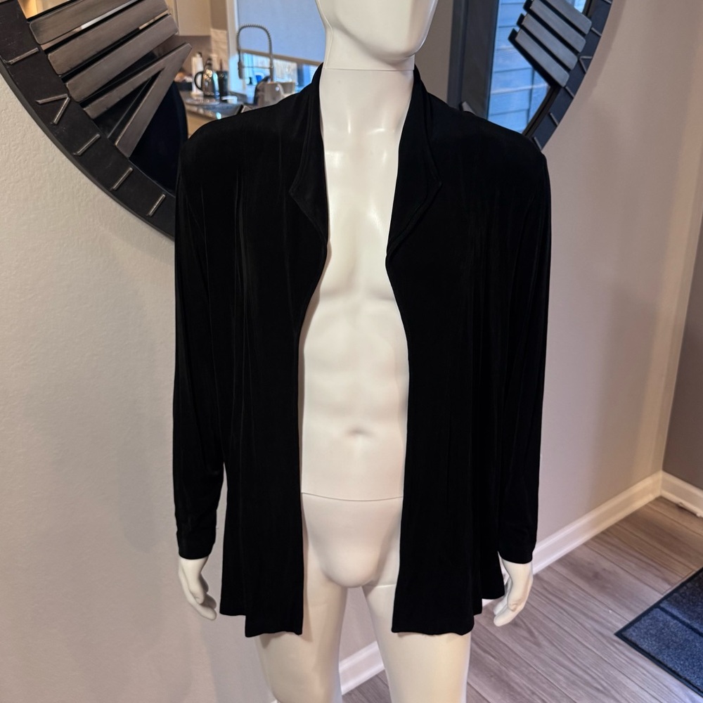 Chico's Black Open-Front Cardigan - Picture 3 of 7